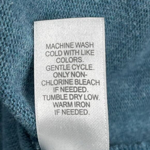 J Jill Pure Jill Sweater Womens Large Cowl Neck 3/4 Kimono Sleeve Teal Pockets - Picture 12 of 12